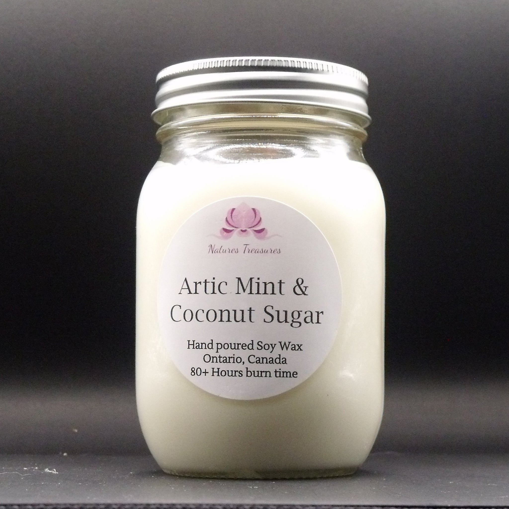 Arctic Mint & Coconut Sugar Soy Wax Candle - Mason Jar 80+Hours