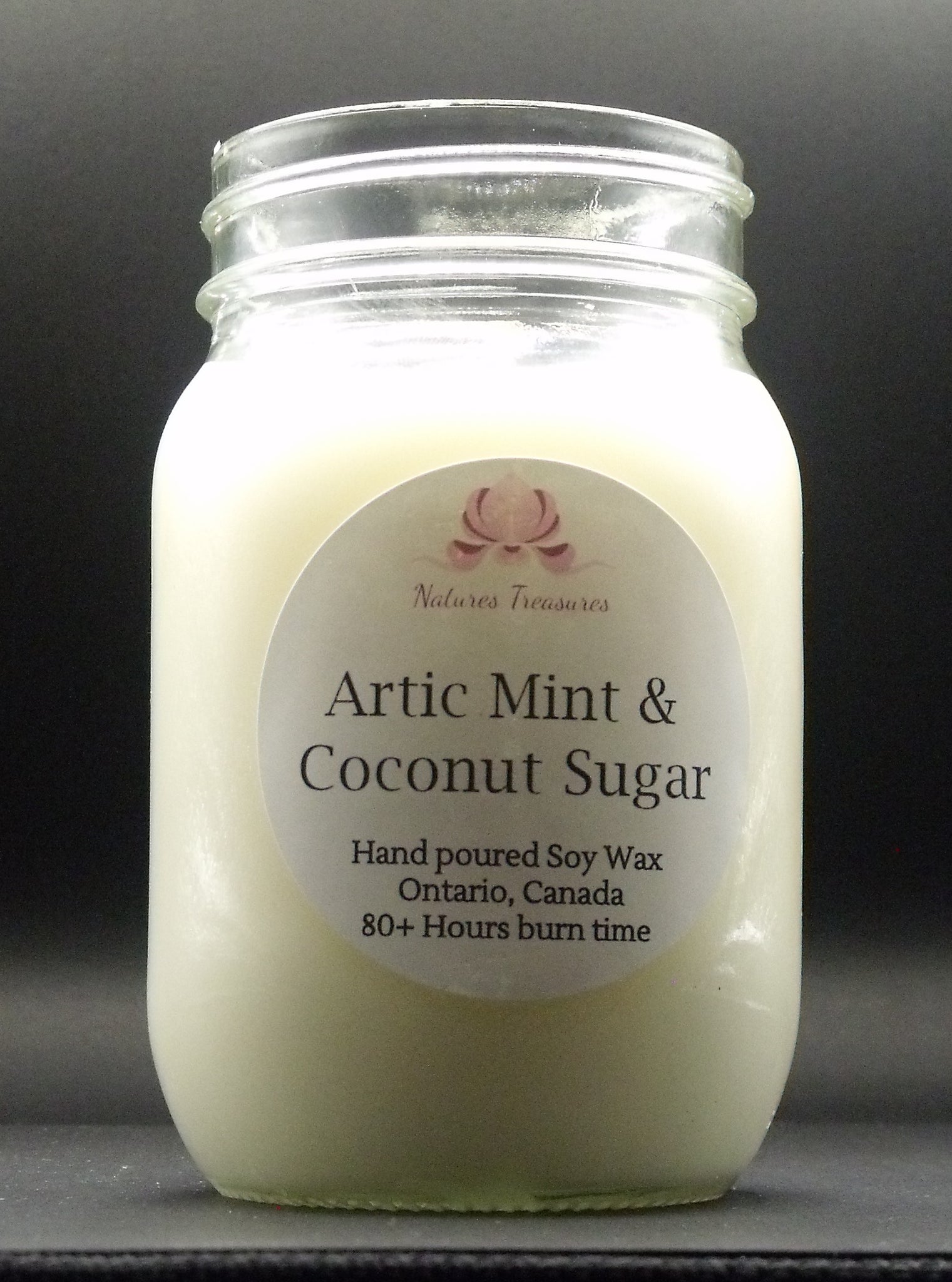 Arctic Mint & Coconut Sugar Soy Wax Candle - Mason Jar 80+Hours