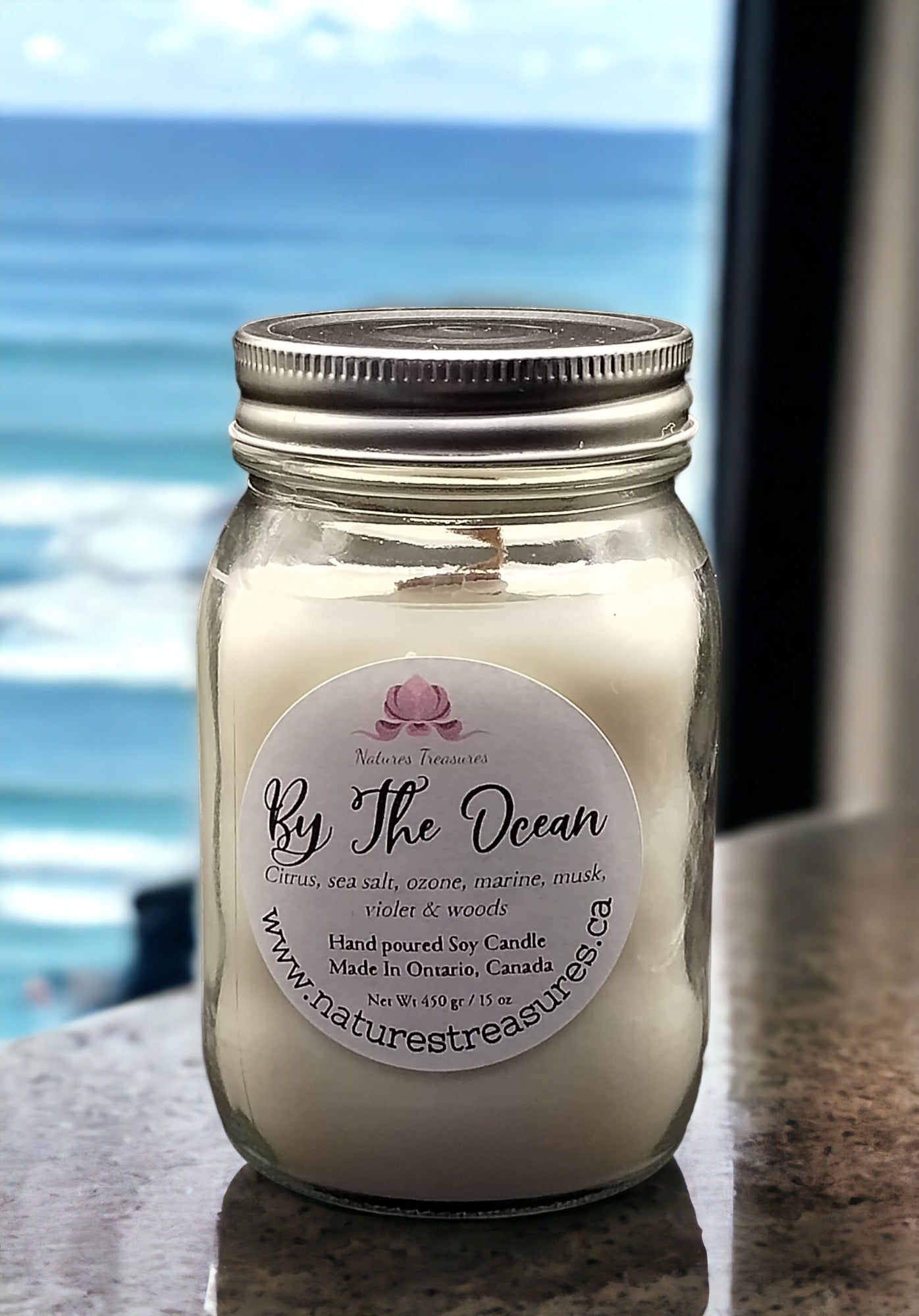 By The Ocean Soy Wax Candle - Mason Jar 80+Hours