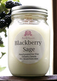 Blackberry Sage Soy Wax Candle - Mason Jar 80+ Hours