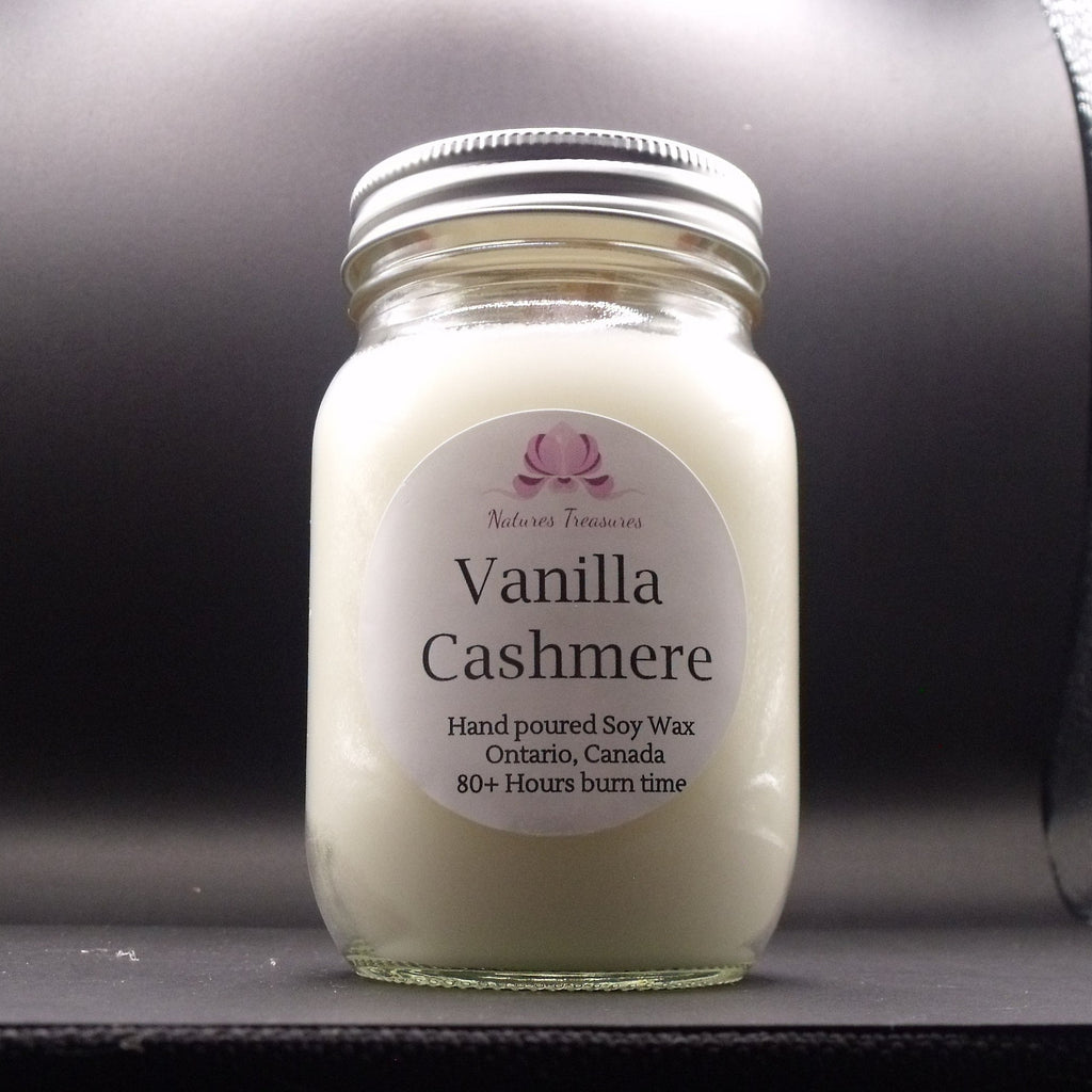 Vanilla Cashmere Soy Wax Candle - Mason Jar 80+Hours