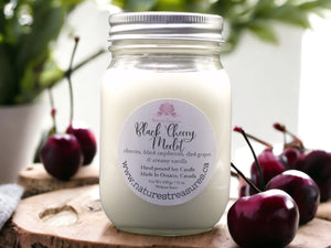 Black Cherry Merlot Soy Wax Candle - Mason Jar 80+Hours