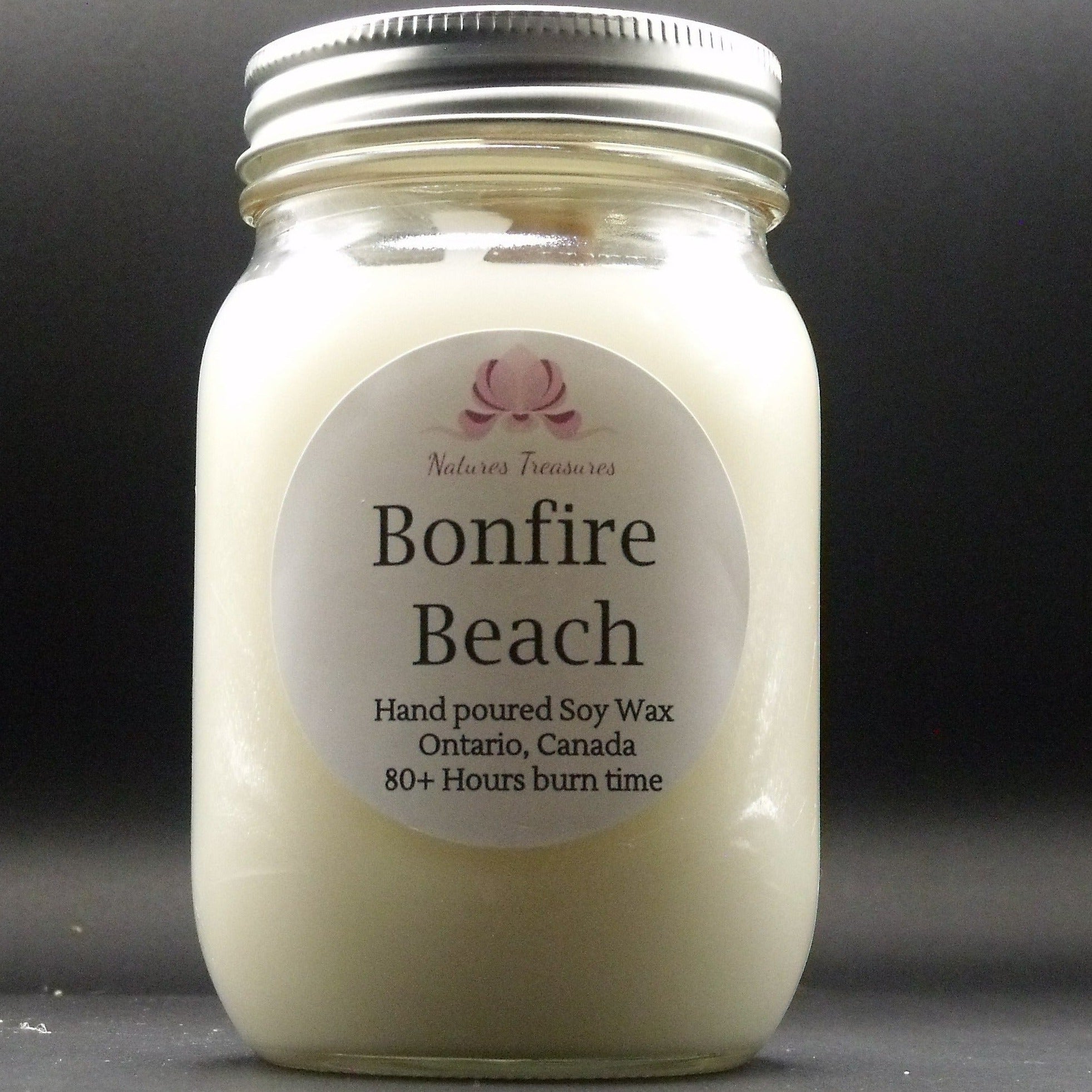 Bonfire Beach Soy Wax Candle - Mason Jar 80+ Hours