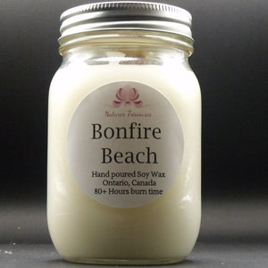 Bonfire Beach Soy Wax Candle - Mason Jar 80+ Hours
