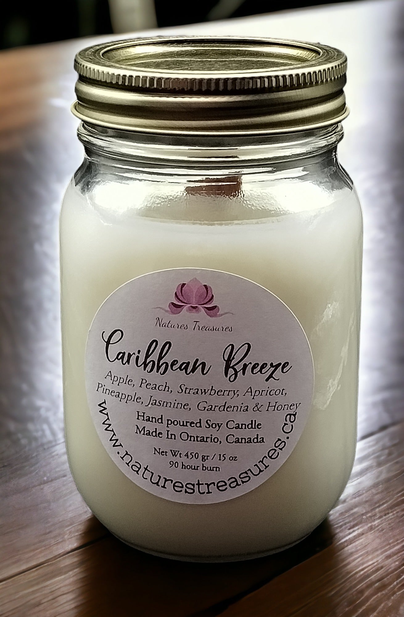 Caribbean Breeze Soy Wax Candle - Mason Jar 80+Hours