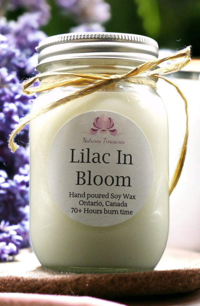 Lilac In Bloom Wax Candle - Mason Jar 80+ Hours