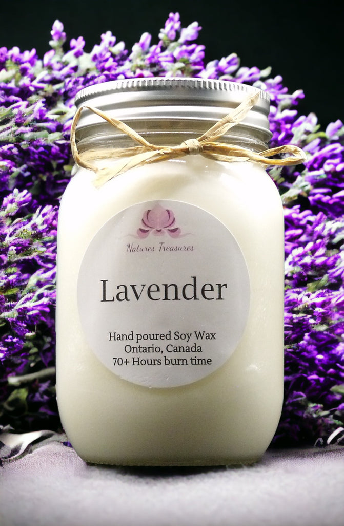 Lavender Soy Wax Candle - Mason Jar 80+ Hours