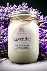 Lavender Soy Wax Candle - Mason Jar 80+ Hours