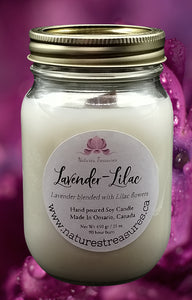 Lavender-Lilac Soy Wax Candle - Mason Jar 80+Hours