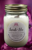 Lavender-Lilac Soy Wax Candle - Mason Jar 80+Hours