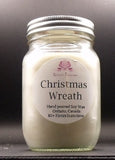 Christmas Wreath Soy Wax Candle - Mason Jar 80+Hours