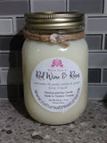 Red Wine & Roses Soy Wax Candle - Mason Jar 80+Hours