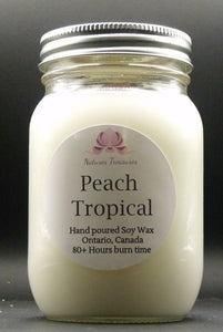 Peach Tropical Wax Candle - Mason Jar 80+ Hours