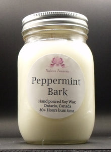 Peppermint Bark Wax Candle - Mason Jar 80+ Hours