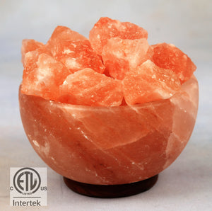 Himalayan Salt Lamp - Prosperity Bowl with salt chunks