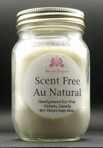 Scent Free Soy Wax Candle - 16 oz Mason Jar
