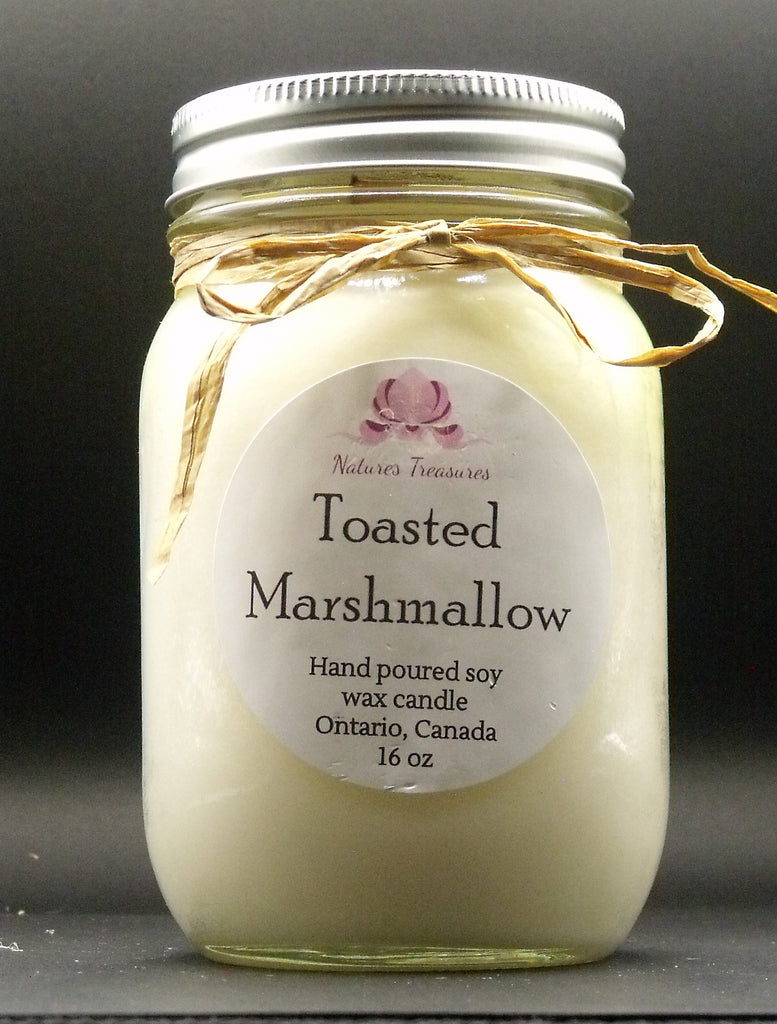 Toasted Marshmallow Soy Wax Candle - 16 oz Mason Jar