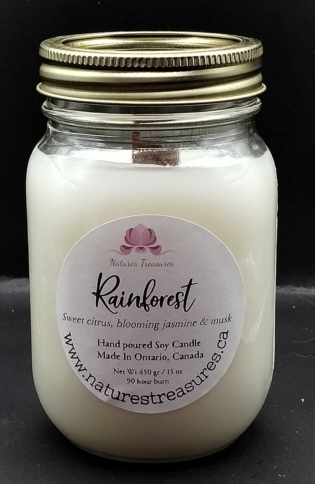 Rainforest Soy Wax Candle - Mason Jar 80+Hours