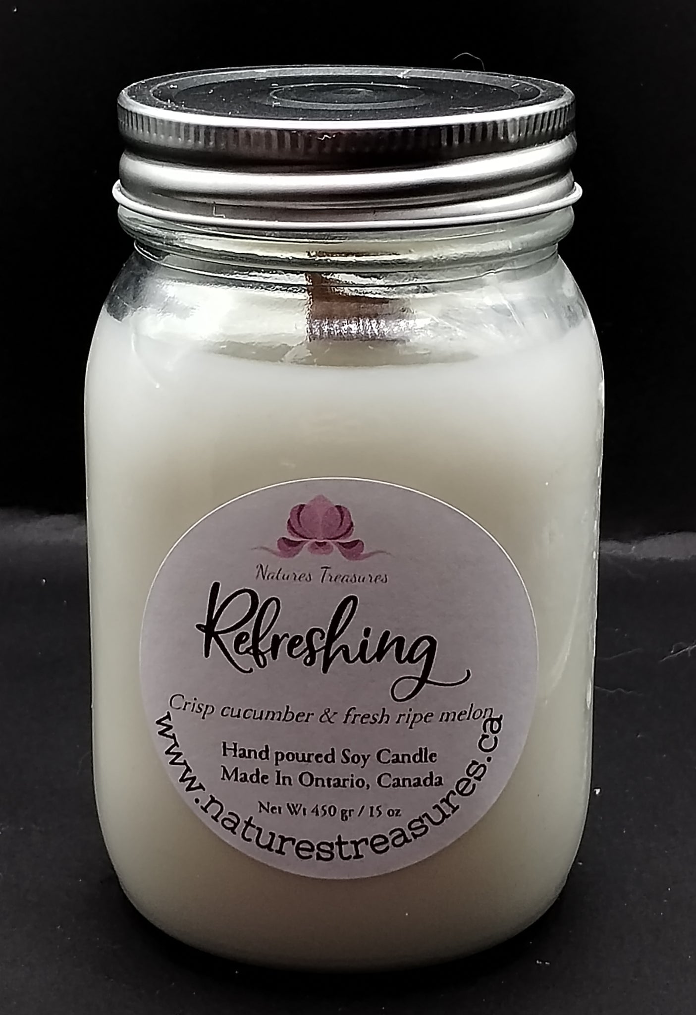 Refreshing (Cucumber & Melon) Soy Wax Candle - Mason Jar 80+Hours