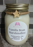 Vanilla Bean Marshmallow Soy Wax Candle - Mason Jar 80+ Hours